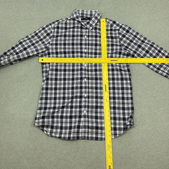 THEORY Sz Large ZACK PS WORCESTER PLAID LONG SLEEVE SHIRT ECLIPSE MULTI - Picture 4 of 7